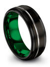 Black Wedding Bands 8mm Tungsten Engagement Band Set Bands for Couple Christmas - Charming Jewelers