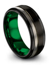 Mens Striped Wedding Rings Black Tungsten Bands Sets for Couples Black - Charming Jewelers