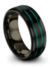 Pure Black Bands for Woman&#39;s Wedding Bands Brushed Tungsten