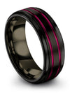Matching Wedding Ring Sets 8mm Men Tungsten Wedding Bands Her Ring Gift for Mom - Charming Jewelers