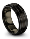 Black Promise Ring Set for Man Wedding Bands for Mens Tungsten Engraved Promise - Charming Jewelers
