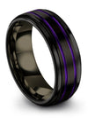Black Wedding Sets Tungsten Satin Bands for Men&#39;s Promise Bands for Couples Set - Charming Jewelers