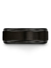 Black Promise Ring Set His and Fiance Black Tungsten Wedding Rings Simple Black - Charming Jewelers
