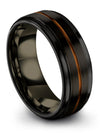 Black Promise Rings Bands 8mm Tungsten Black Band Matching Brother Unique - Charming Jewelers