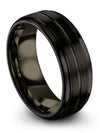 Wedding Bands and Engagement Ladies Ring for Men 8mm Black Tungsten Ring - Charming Jewelers