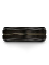 Black Wedding Sets Tungsten Satin Bands for Men&#39;s Promise Bands for Couples Set - Charming Jewelers