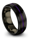 Wedding Band Engagement Female Rings Set Tungsten Black Rings 8mm Custom Black - Charming Jewelers