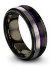 Promise Ring Set Black and Purple Tungsten Band Couple Jewelry for Him - Charming Jewelers