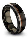 Black Copper Wedding Bands Sets Black Tungsten Rings Men&#39;s Groove Bands - Charming Jewelers
