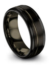 Groove Promise Rings for Womans Tungsten Wedding Band for Female Black Set of - Charming Jewelers