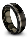 Womans Black Tungsten Promise Ring Guys Wedding Tungsten Band Couples Promise - Charming Jewelers