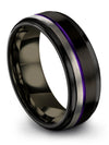 Black Two Tone Wedding Rings His and Fiance Tungsten Carbide Ring Minimalist - Charming Jewelers