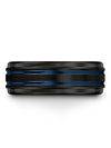 Black Blue Anniversary Band Set for Male Womans Wedding Rings Tungsten 8mm - Charming Jewelers