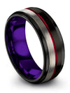 Promise Band for Girlfriend Tungsten Carbide Band for Guys Black Matching - Charming Jewelers