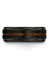 Black and Copper Wedding Rings for Female Tungsten Wedding Rings Polished - Charming Jewelers