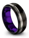Men&#39;s Black and Grey Anniversary Ring Tungsten Bands Wedding Set Engagement - Charming Jewelers