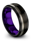 Wedding Ring for Woman Tungsten Ladies Tungsten Wedding Bands Gunmetal Line 8mm - Charming Jewelers