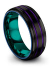 Wedding Set for Him Wedding Ring Tungsten Female 8mm Black Rings Black Band - Charming Jewelers