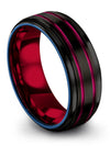 Wedding Ring for Couples Tungsten Ring Black Metal Band