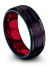 Wedding Ring for Couples Tungsten Ring Black Metal Band for Lady Thank You Gift - Charming Jewelers