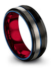 Men Jewelry Set Tungsten and Black Ring for Male Black Blue Bands for Male - Charming Jewelers