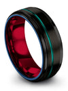 Black Metal Wedding Band for Men 8mm Tungsten Wedding Rings Male 8mm Eigth - Charming Jewelers