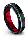 Black Wedding Rings Custom Tungsten Carbide Step Flat Band for Men&#39;s Black - Charming Jewelers