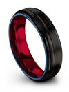 Mens Promise Rings Brushed Black Tungsten Bands for Ladies Engagement Womans - Charming Jewelers
