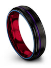 Wedding Bands for Womans Sets Black Purple Black Purple Tungsten Mens Promise - Charming Jewelers
