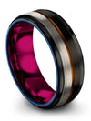 Tungsten Promise Ring Guy Black Copper Tungsten Copper Line Rings Love You Ring - Charming Jewelers