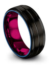 Rings Set for Girlfriend Black Wedding Female Tungsten Rings Black Small 8mm - Charming Jewelers