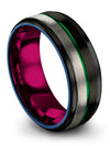Black Green Wedding Man Wedding Rings Tungsten 8mm