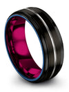 Black Tungsten Wedding Rings Guys Wedding Rings Tungsten Personalized Promise - Charming Jewelers
