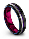 Guy Tungsten Wedding Band Black 6mm Ladies Tungsten Carbide Band Engraved - Charming Jewelers