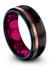 Brushed Black Wedding Bands for Womans Brushed Tungsten Band Engagement Male - Charming Jewelers
