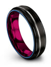 Men Plain Black Anniversary Ring Mens Tungsten Wedding Ring Black Plated - Charming Jewelers