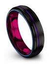 Female Black Plated Wedding Ring Tungsten Rings for Guy Engraved Guys - Charming Jewelers