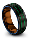 Solid Wedding Rings for Man Matching Tungsten Band for Couples Engraved Band - Charming Jewelers
