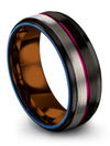 Wedding Band Bands Sets for Fiance and Boyfriend Perfect Wedding Ring Black - Charming Jewelers