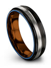 Rings Set for Husband Black Plated Wedding Tungsten Carbide Black and Grey Ring - Charming Jewelers
