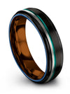 Girlfriend and Girlfriend Wedding Bands Sets Black Teal Womans Engravable - Charming Jewelers