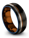 Black and Copper Wedding Rings Tungsten Ring for Male Engraved Customized - Charming Jewelers