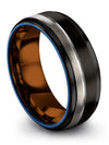 Black Rings Wedding Set Tungsten Rings Natural Finish Couples Promise Ring Set - Charming Jewelers
