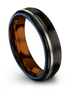 6mm 25th - Silver Anniversary Band for Woman 6mm Black Tungsten Rings for Male - Charming Jewelers