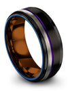 Black Matte Wedding Bands Woman Tungsten Matching Band for Couples Womans Rings - Charming Jewelers