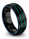 Pure Black Wedding Band Men&#39;s Black Wedding Ring Tungsten Carbide Matching - Charming Jewelers