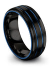 Wedding Rings Men 8mm Engraved Tungsten Womans Black Tungsten Ring Personalized - Charming Jewelers