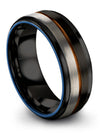 Black Copper Wedding Sets Tungsten Wedding Ring Set Black Rings Bands for Guy - Charming Jewelers