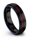 Minimalist Wedding Band Set Tungsten Engagement Bands His and His Mid Finger - Charming Jewelers