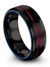 Matte Black and Gunmetal Mens Anniversary Ring Female Band with Tungsten Custom - Charming Jewelers
